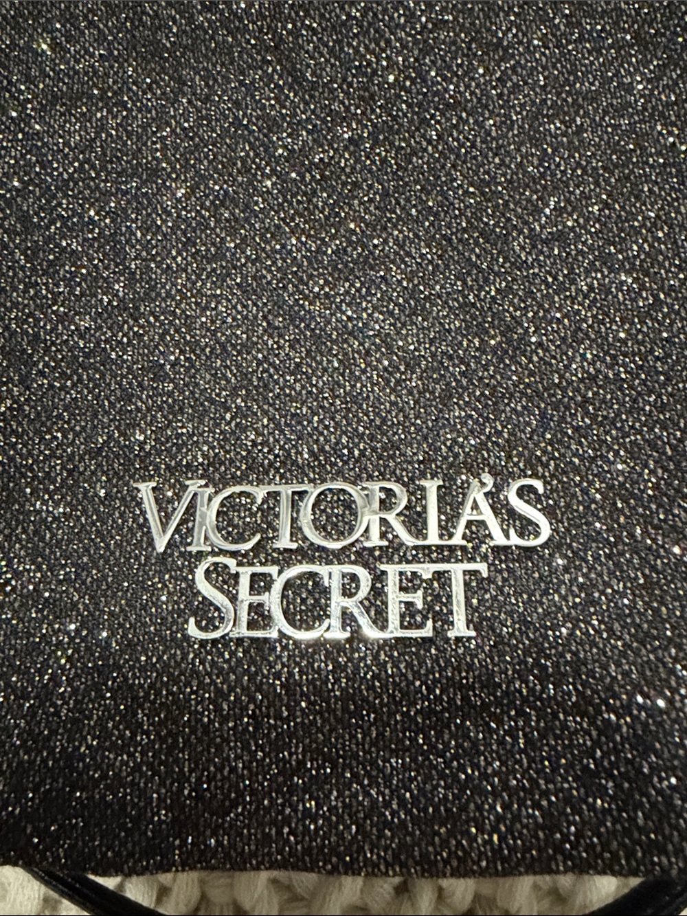 Victoria's Secret Black Sparkling Drawstring Backpack - Picture 2 of 13
